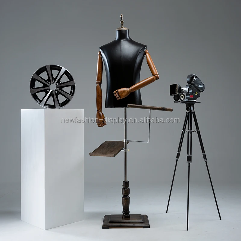 Wholesale Male Formal Dress Display Suit Leather Mannequin Half Body Male Mannequin with Pant Holder