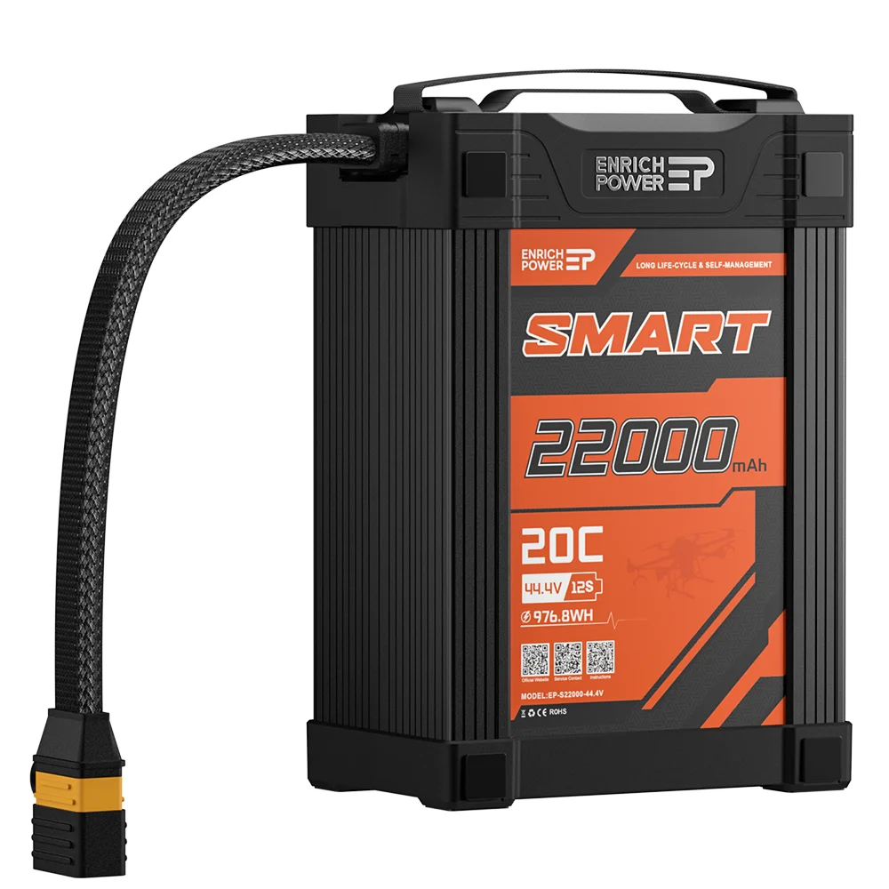 New Arrival EP Enrichpower Smart Drone Battery 22000mah Lipo Battery 44.4V 12S 20C