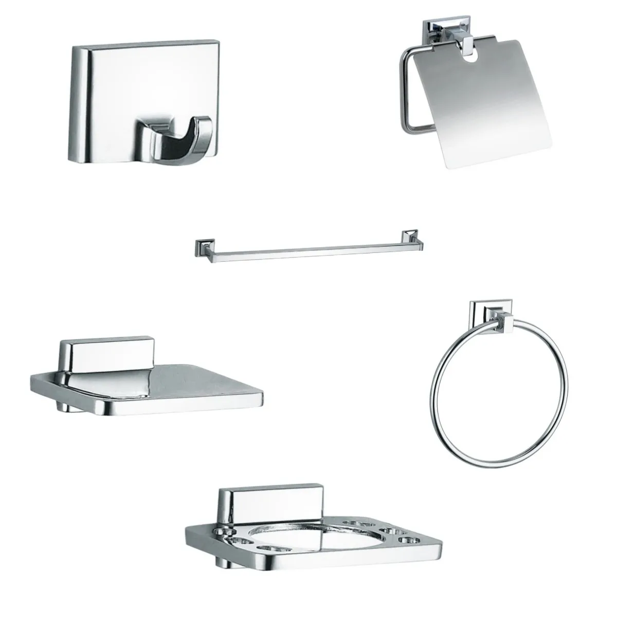 Z-11600 series modern design hotel bathroom products 8 pieces chrome toilet bathroom accessories