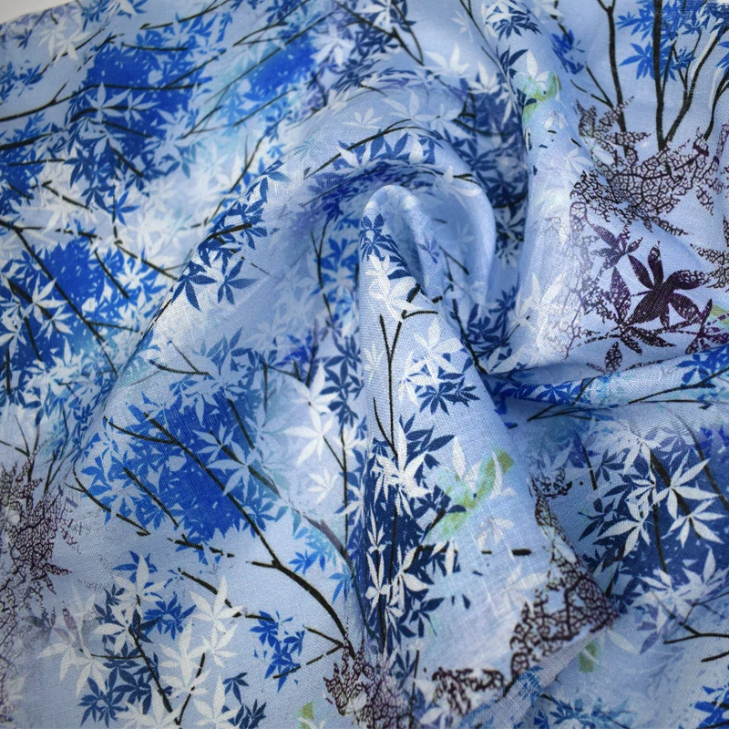 Factory Direct Wholesale Maple Leaf Printing Retro Style Cotton And Linen Fabrics