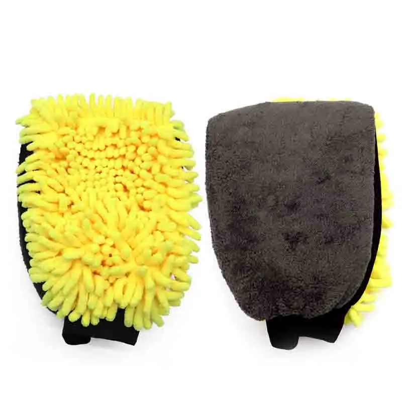 Scratch Free Microfiber Chenille Quick Automotive Wash Mitt Brush Large Size Lint Free Sponge Mitt for Car Care Helper