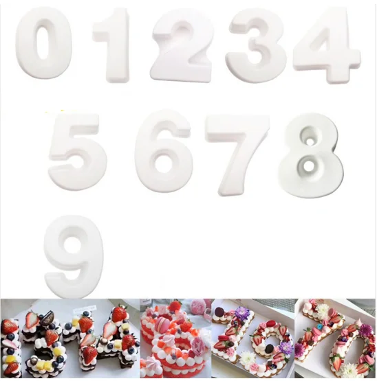 Popular 10 inch Large Number 0-9 DIY Silicone Cake Mold Creative Baking Mold Wedding Birthday Party Silicone Cake Mold