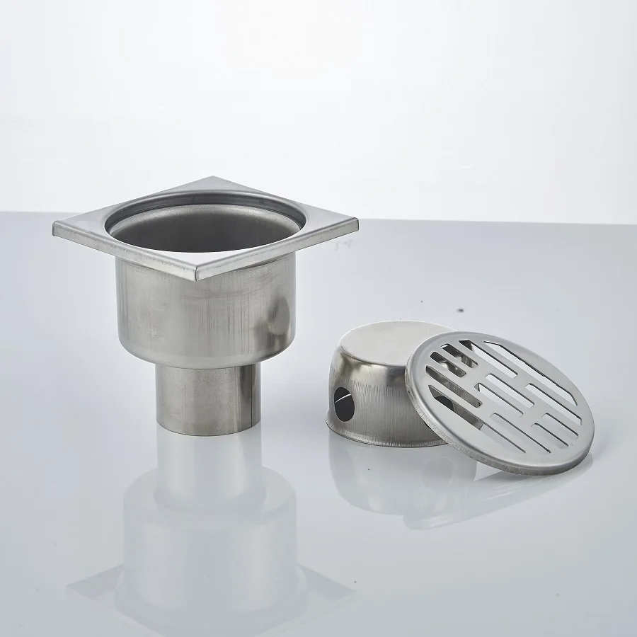 Round Washing Machine Strainer Square Stainless Steel Shower Floor Sink Drainer Durable Bathroom Deodorant Floor Drain