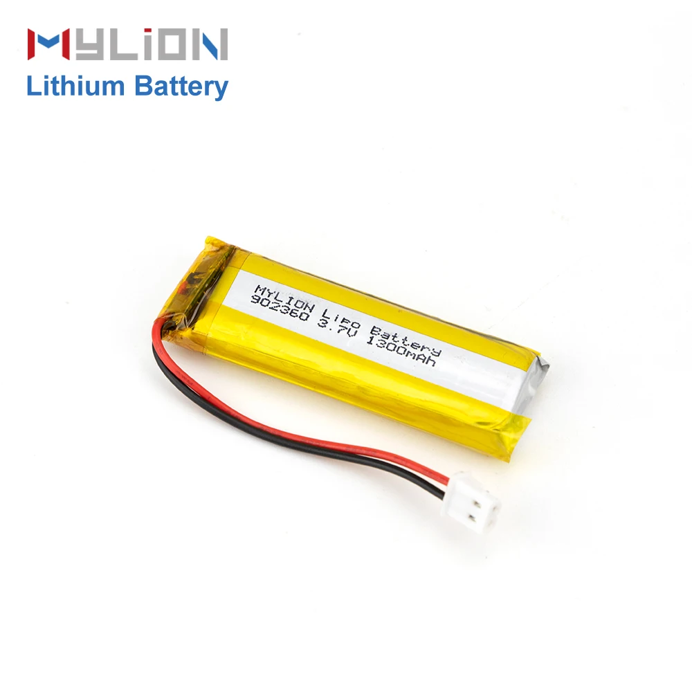 Mylion Lipo 3.7V 1300mAh 902360 Mini Customized Battery Pouch Cell Li-ion for Beauty Instrument Microphone UPS