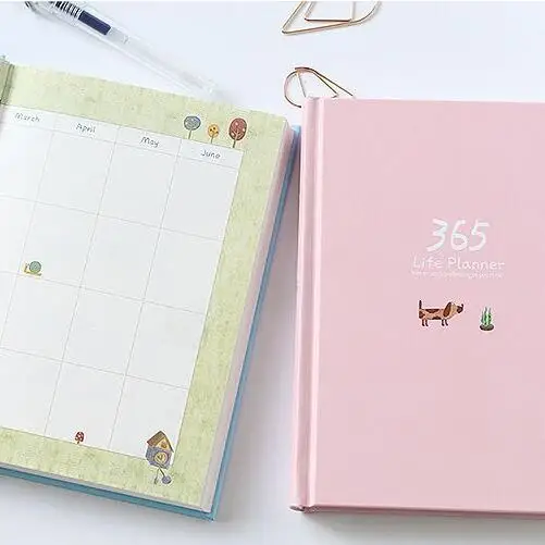 365 дней ежедневно еженедельно ежемесячный планировщик милый личный дневник в твердой обложке офисный блокнот канцелярские принадлежности