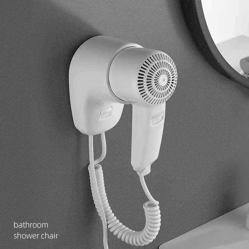 Hotel Bathroom Waterproof And Moistureproof Wall Mounted Hair Dryer With Socket Professional Long Life Motor