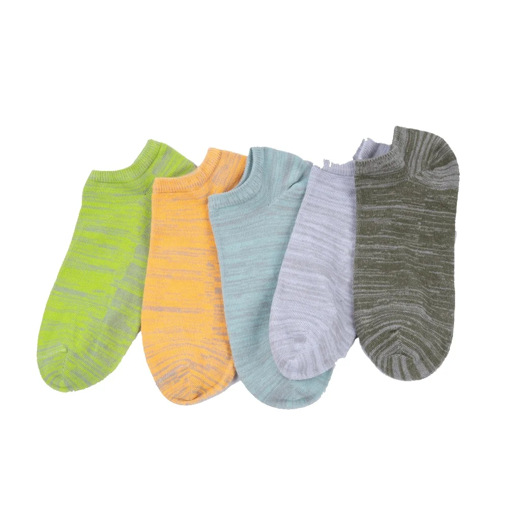 Носки мужские из полиэстера и хлопка, Классические смешанные материалы, тонкие цветные с низким вырезом, слегка по щиколотку, на заказ, летние