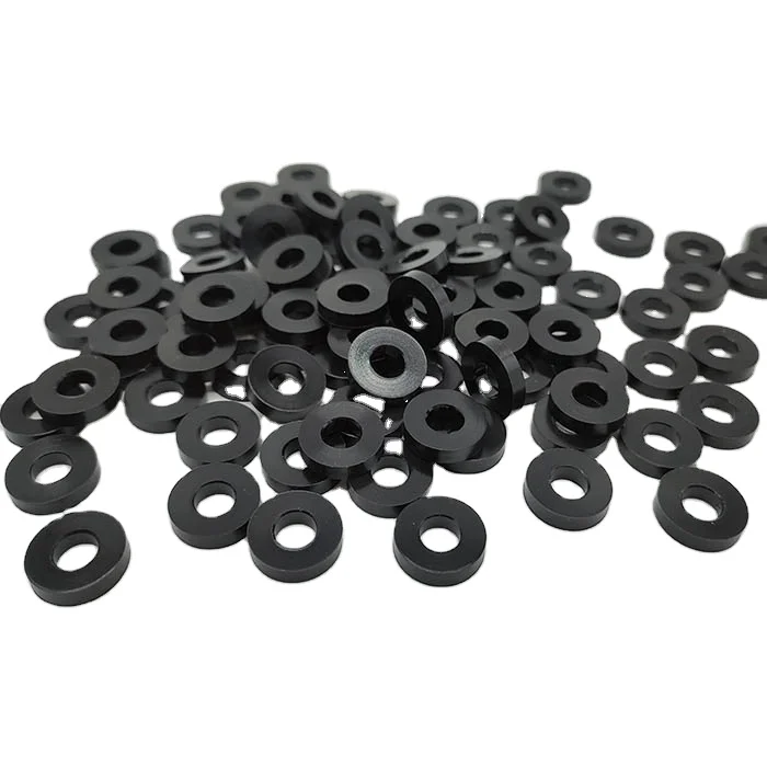 custom low-friction plastic black PA66 shim glass filled ptfe nylon washer round plastic spacer