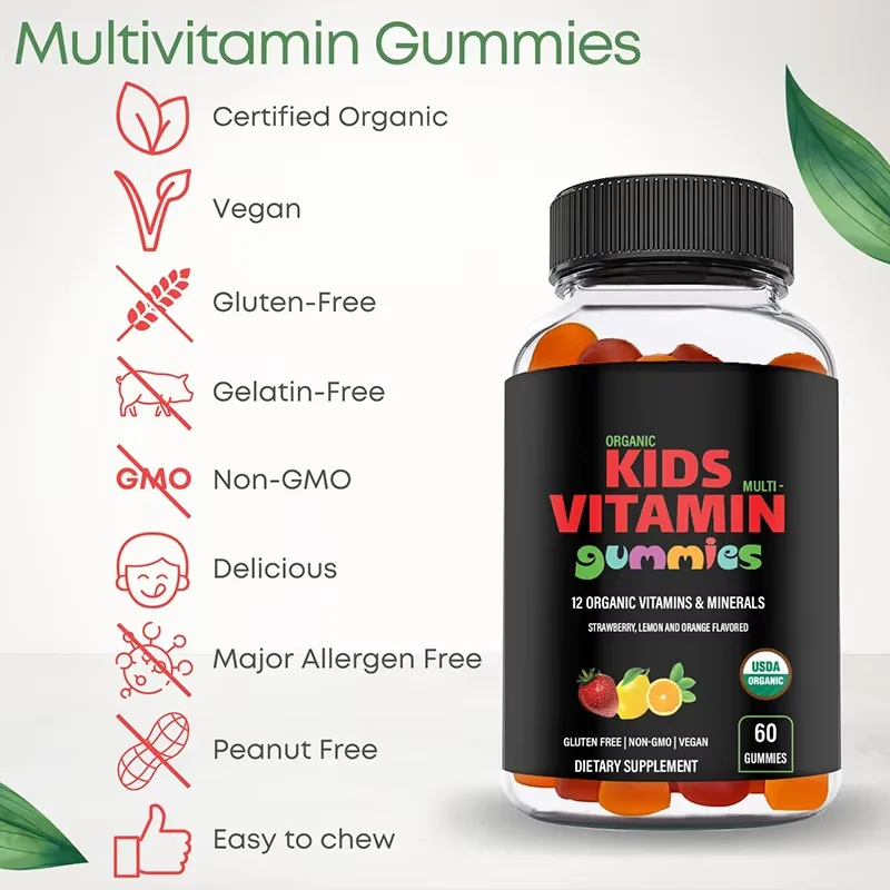 Private Label Kids Calcium Vitamin D3 Gummies Natural Kids Vitamin Gummies for Bone Health & Teeth Support
