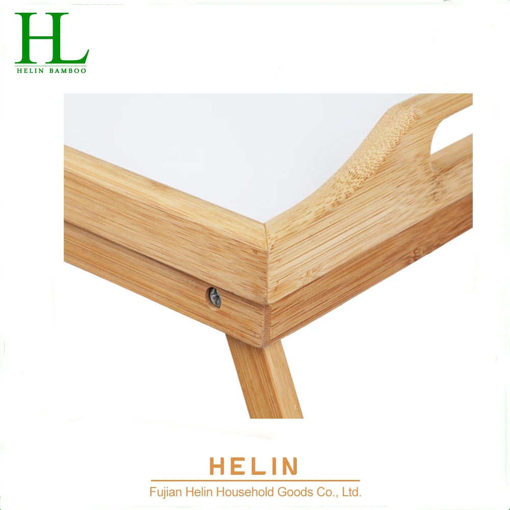 Bamboo Serving Bed Tray With Folding Legs Foldable Bamboo Bed Tray