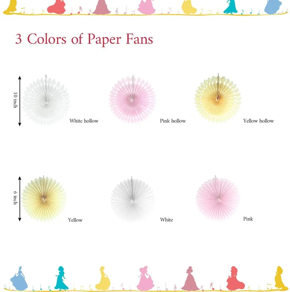 TownLights Pink Birthday Party Supplies Kit for Girls Princess Theme Decoration Set With Princess & Flower Shape Party Banner