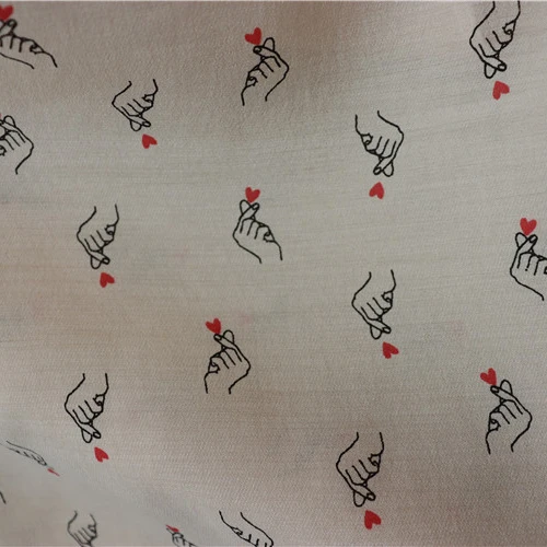 Most Popular Than Heart Pattern Printing 75% Rayon 25% Polyester Cheap Printing Attractive Fabric