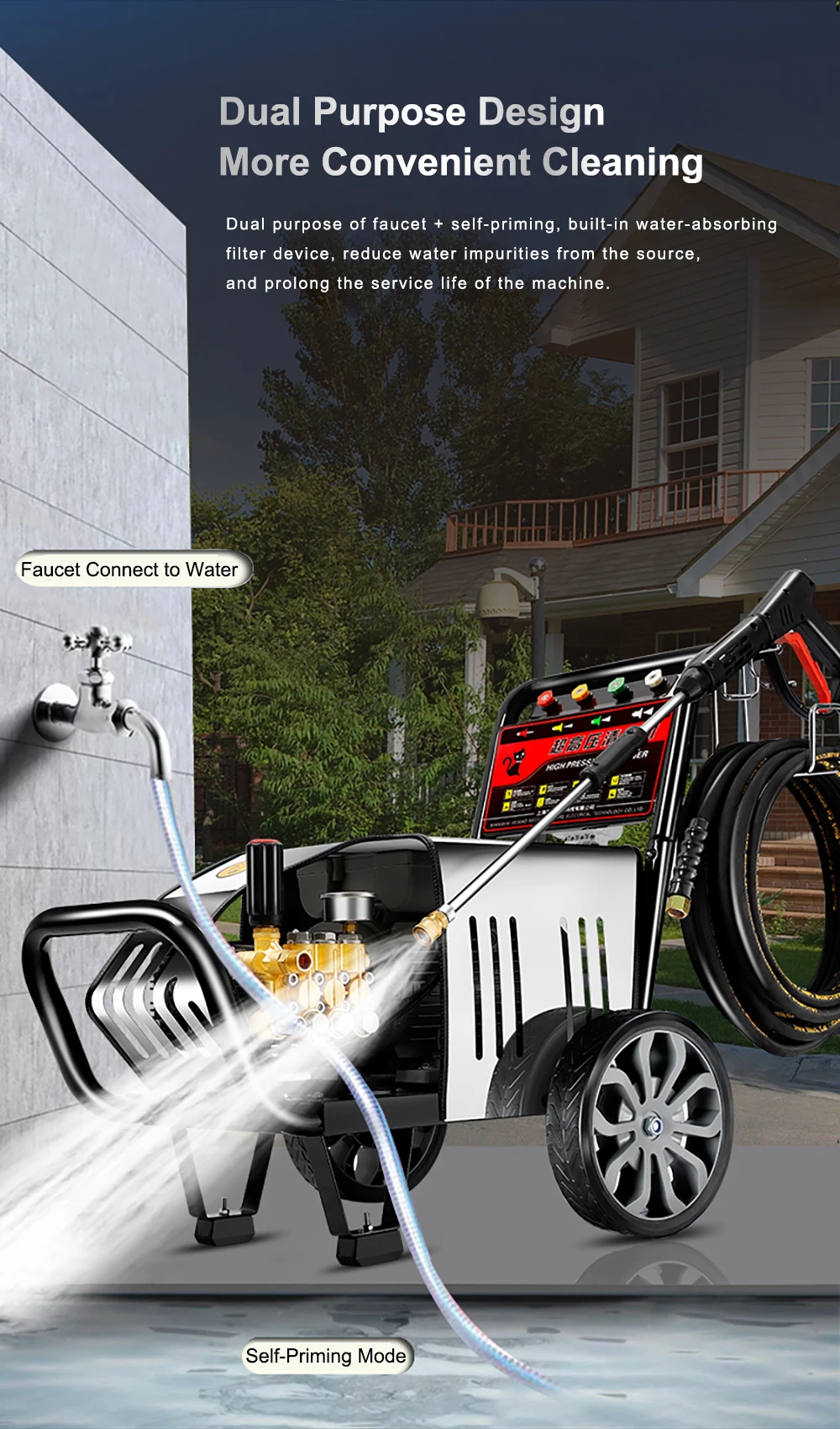 High Automatic Pressure Washer 4000 Psi Jet Cleaner With Commercial Electric Power Water Car Wash Machine