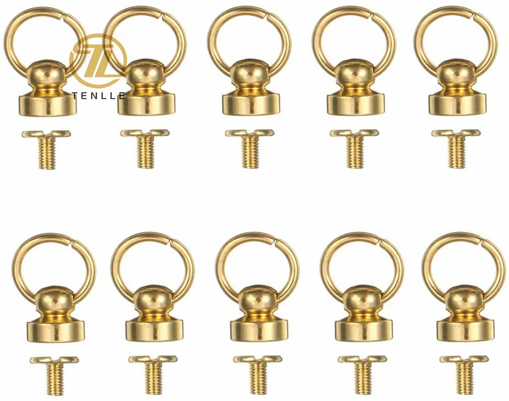 Button Studs Rivets O-Ring Head Button Stud Screwback with Screw for DIY Art Leather Craft Belt Purse Handbag