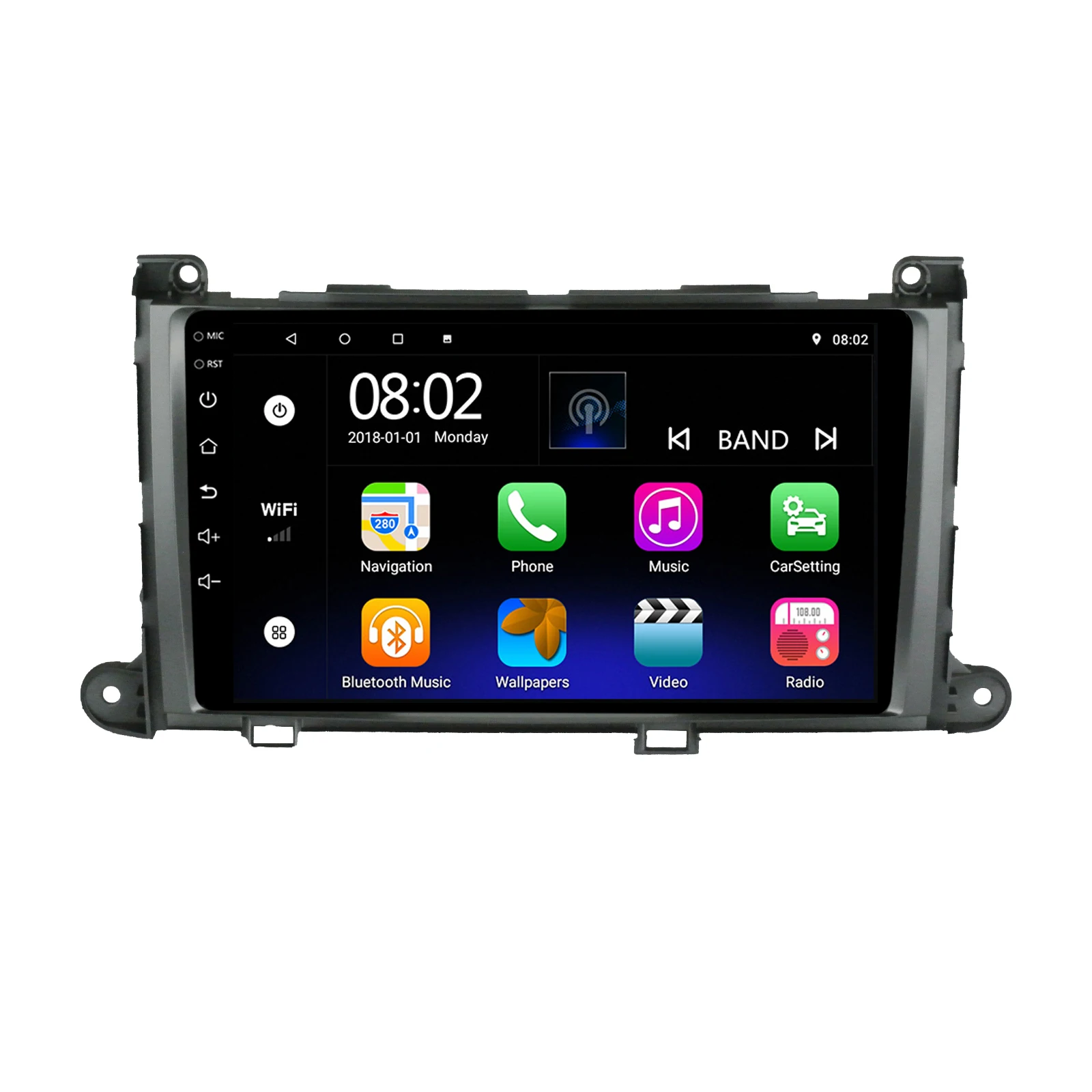 9 inch Car Stereo Android 2+16GB WiFi AM/FM Radio Player GPS Navigation Car Video Player for Toyota Sienna 2011-2014