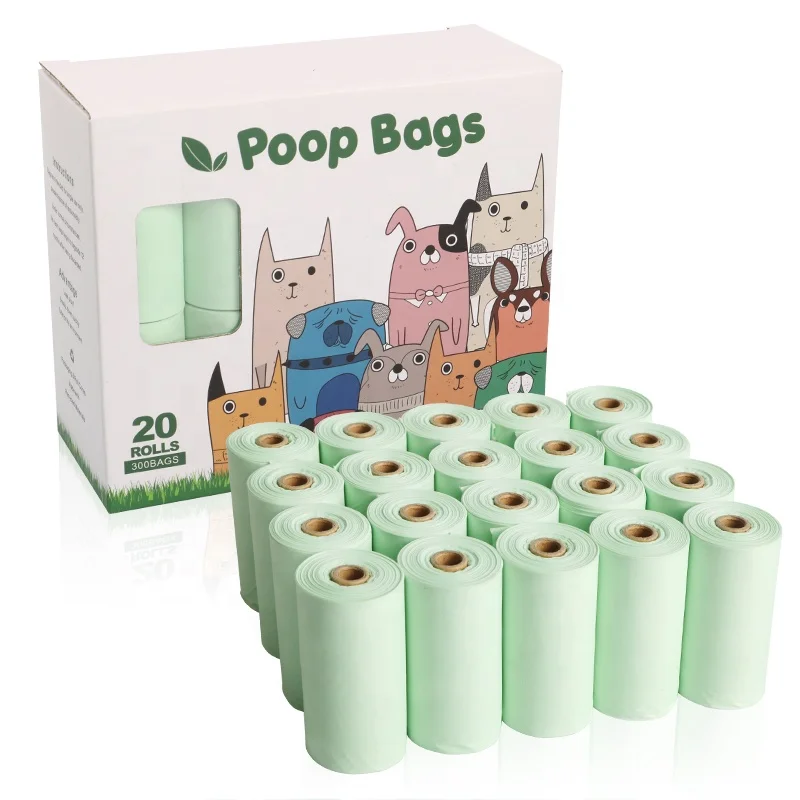 
100% biodegradable Private label pet products poop dog bag waste compostable dog waste bag 