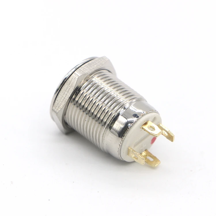 12mm Metal IP67 Waterproof 12v 24v power lamp led Push Switch Button Electrical On Off Switch