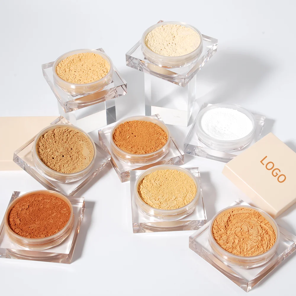 nude square container jar beauty cosmetics supplier trending products 2024 new arrivals best face setting loose powder