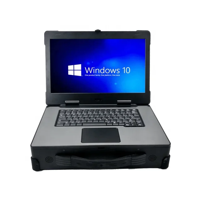 15.6 inch Portable Rugged Laptop Industrial Computer Chassis 2PCI 1PCIE slots Compatible with mini ITX motherboards installation