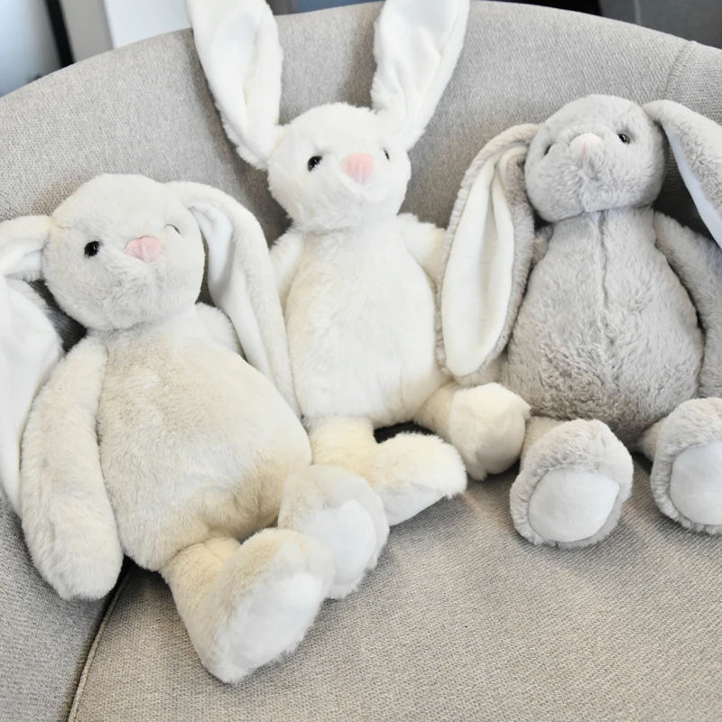 Fashion Standing Long Ears Plush Bunny Rabbit Toys For Kids Cute Custom Stuffed Animal Brown Soft Plush Sublimation Rabbit