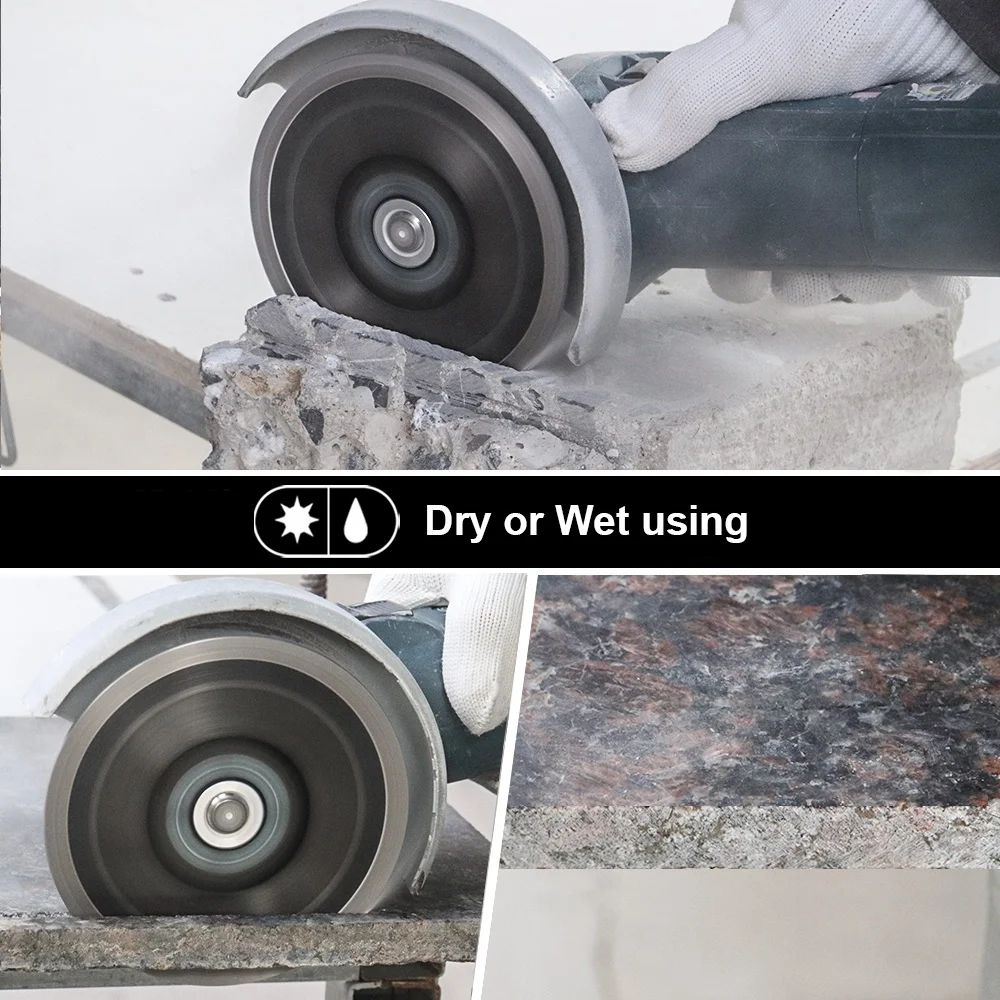 SHDIATOOL OEM Dia 4.5/7/9inch Diamond Saw Blade Cutting&Grinding Disc with Protection Teeth For Angle Grinder Concrete Granite