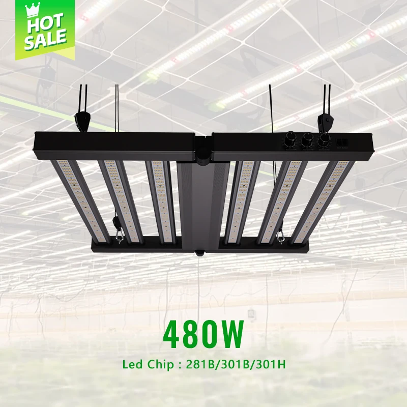 hot sale 640w 480w led grow light foldable hydro full spctrum lm301b/301h 2.9umol/j high ppfd Vertical farming LED grow light
