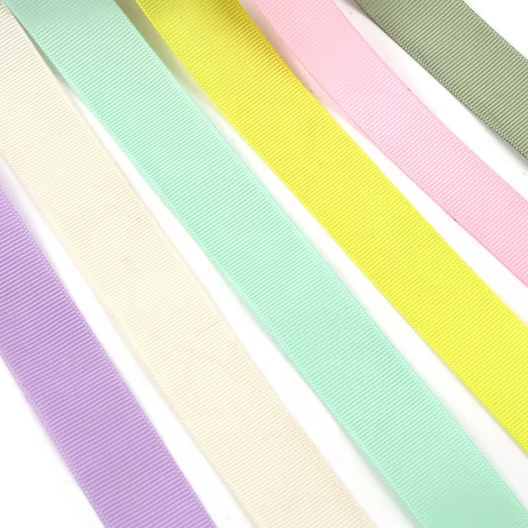  High quality thicken polyester pure color webbing knitting home textile grosgrain satin