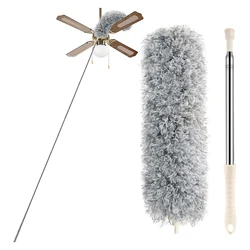 Custom 100 inch telescopic pole extendable microfiber Feather Ceiling rod fan dust duster for home cleaning