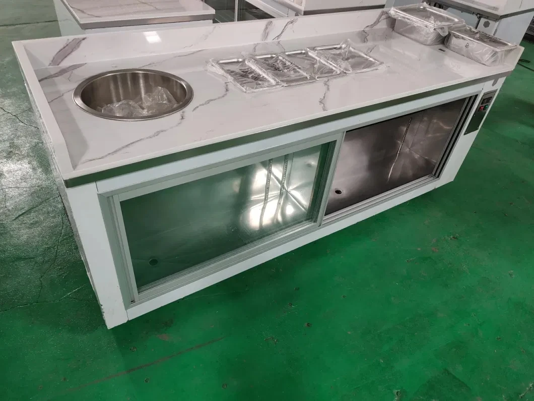 Commercial Marble Top Work Table Refrigerator for Making Fancy Restaurant Kitchen Project
