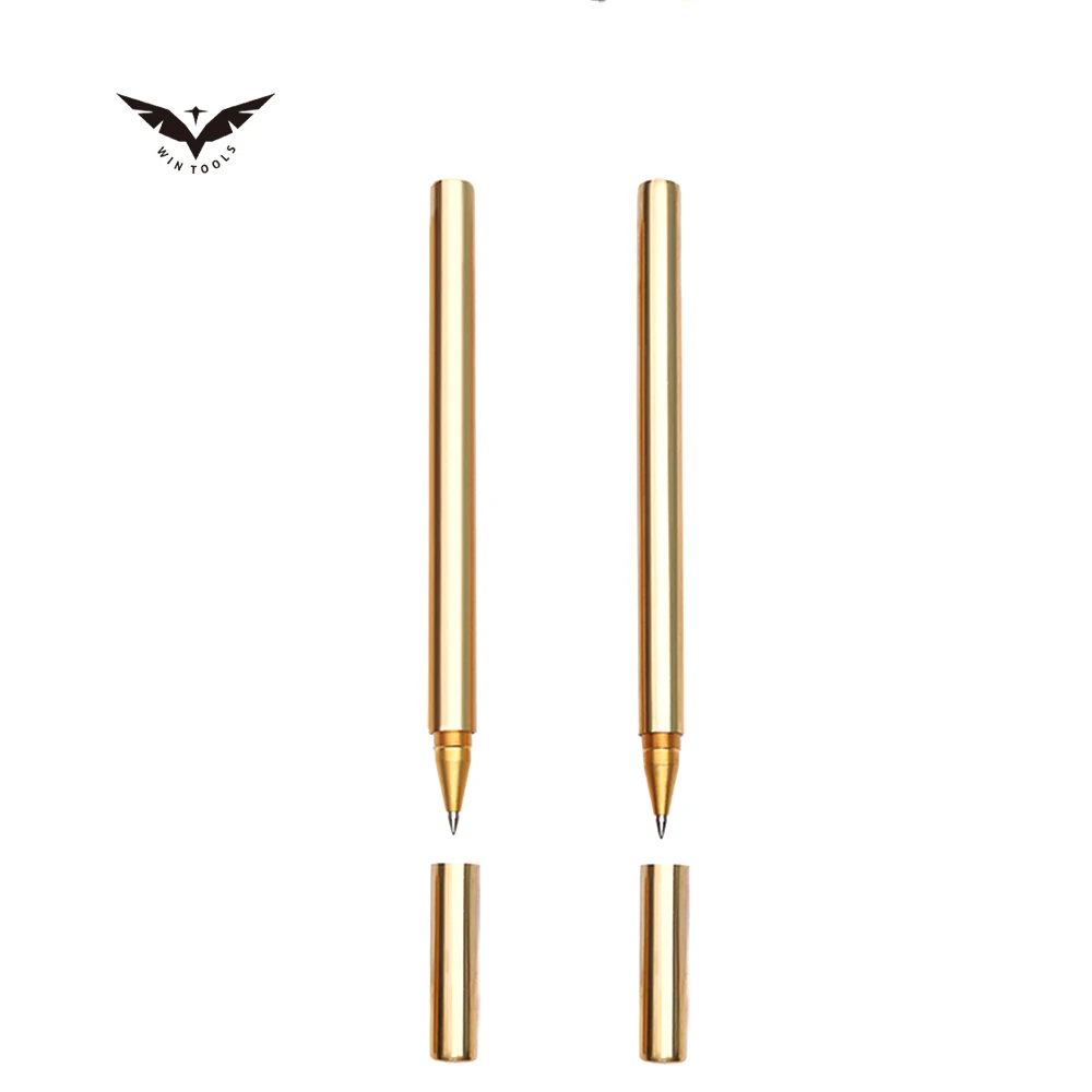 Promotional metal roller pen  luxury gift gold copper brass ballpoint pens with custom logo engraving