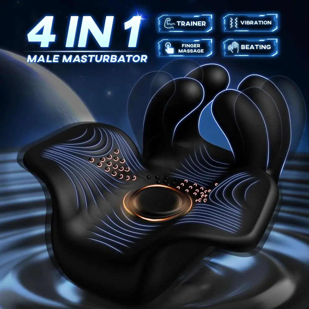 Xx Hot Training Male Masturbator 10 Finger Massage Tapping Vibrating Glans Stimulator Adult Sax Toys for Man
