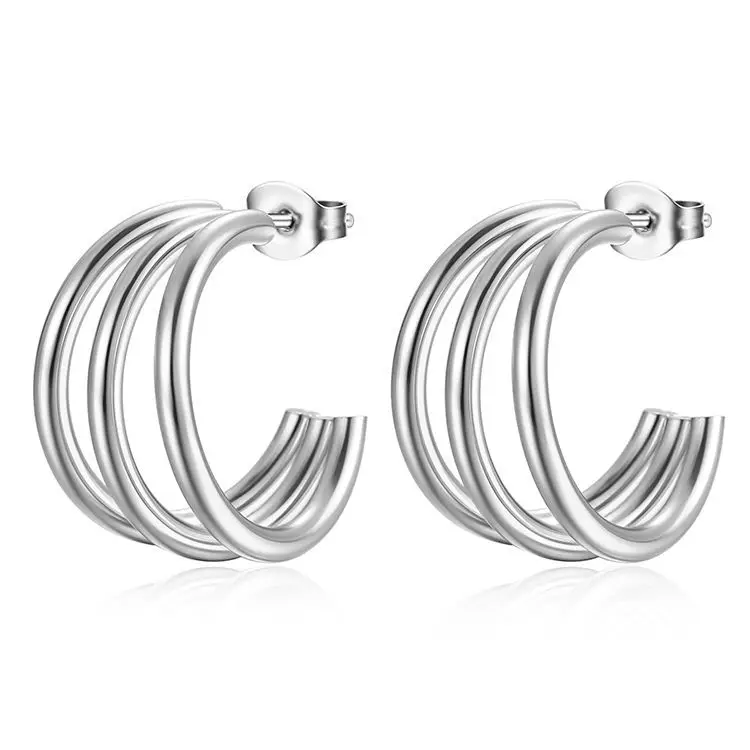 Глянцевые серьги-гвоздики из титановой стали