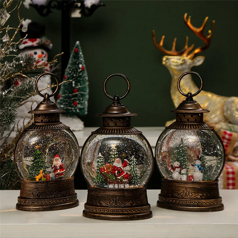 2024 Best Selling Christmas Lamp Gifts Lighted Musical Navidad Water Snow Globe Lanterns
