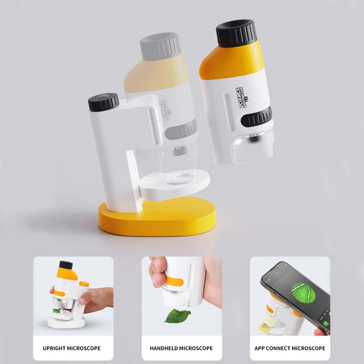 Portable small Child Biological microscope science stem kit educational toys kids beginner microscope