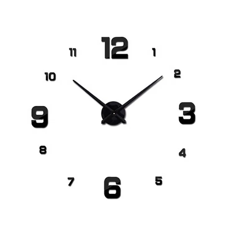 
wholesale modern home decorative wall mounted watches frameless sticker 3d DIY wall clocks 