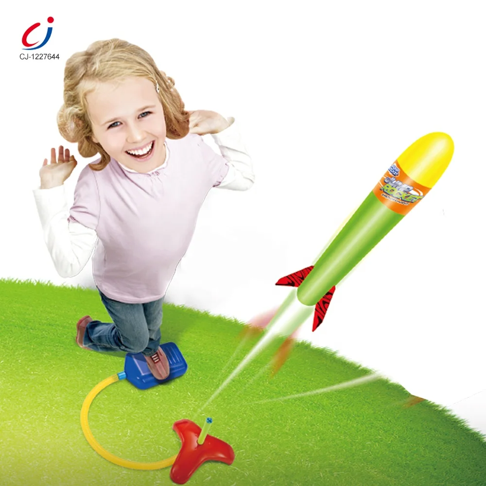Soft foam Air pump rocket launcher toy flying stomp foam rocket toy