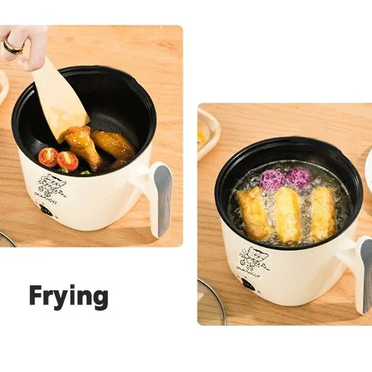 Mini Multifunctional Stainless Steel Electric Cooker Student Instant Noodle Cup Home Office Electric Cooker 16cm
