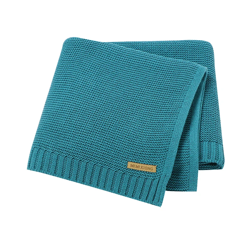 New Experience Baby Blankets Newborn Unisex 100*80cm 100% Organic Cotton Knitted Plain Color Baby Blankets