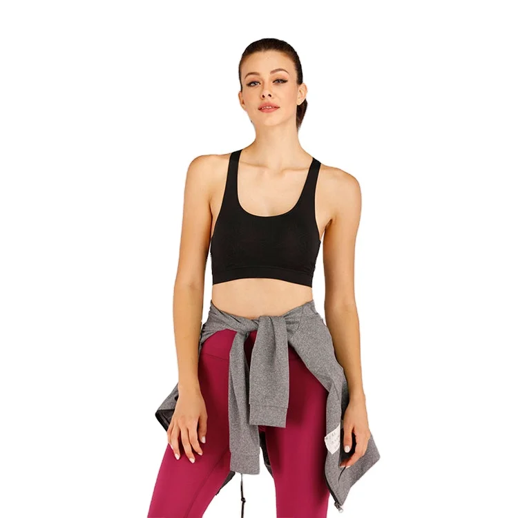 
Hot Selling Women Medium Impact Yoga Bra Sexy Gym Fitness Wear Girl Sexy Sport Bra With Strap 