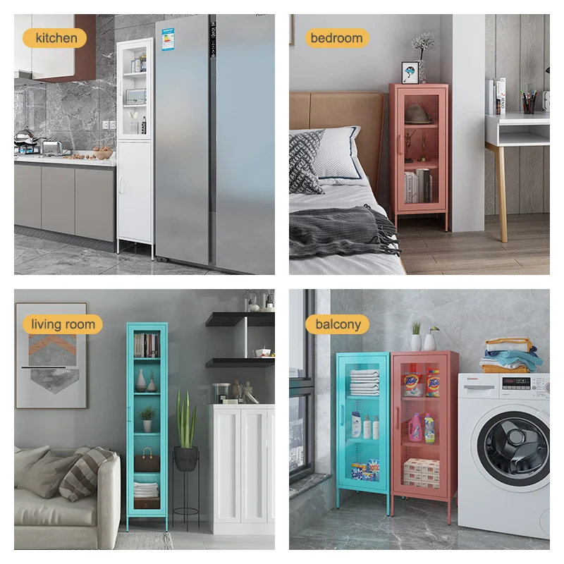 Modern Nordic Style Simple Design Bookcase With high leg Small Cabinet Book Shelf Cabinet