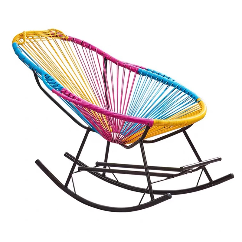 Outing Mate 2021 Hot sale Step-on rattan rocking swing recliner outdoor chair Manufacturer in China