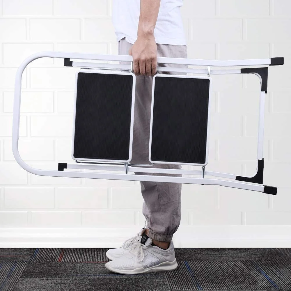 Quality Assurance 80cm Steel Library Ladder 330lb 2 Step Folding Multipurpose Ladders