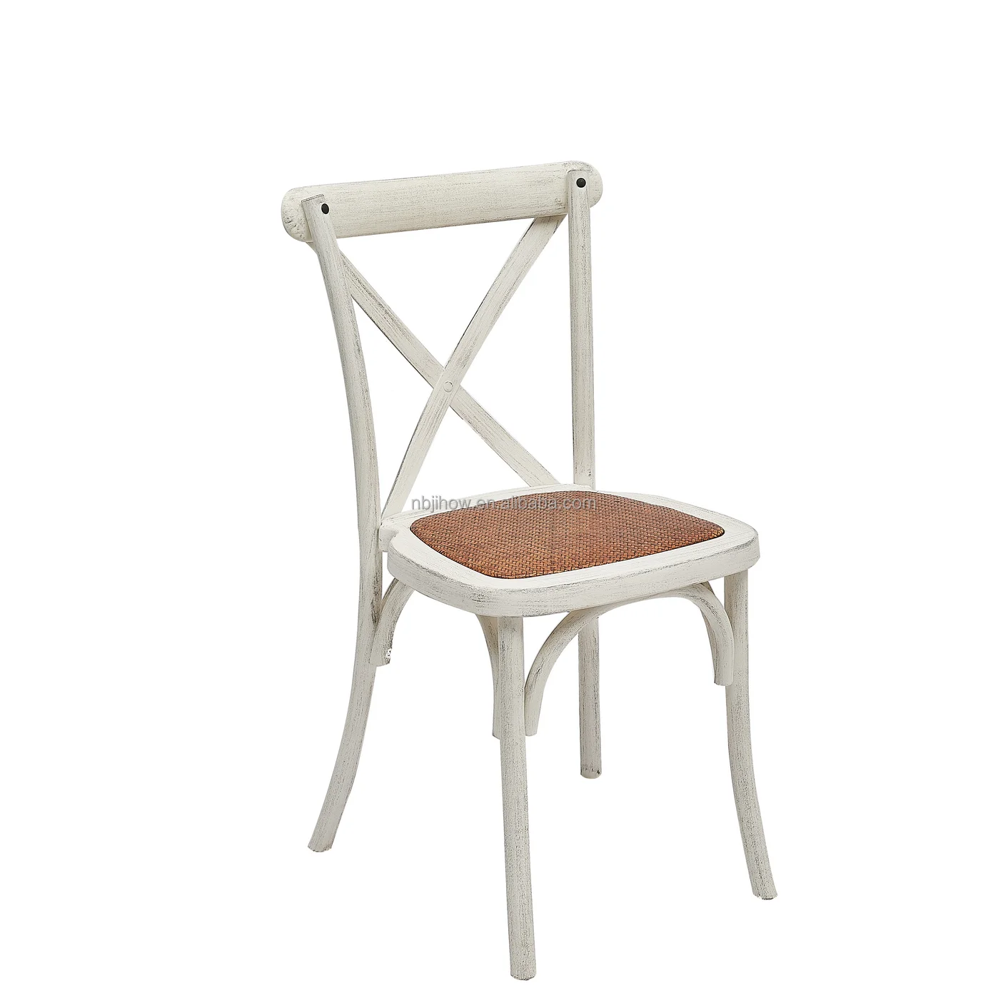 PP resin crossback chair for rental event chair manufacture  chestnut color