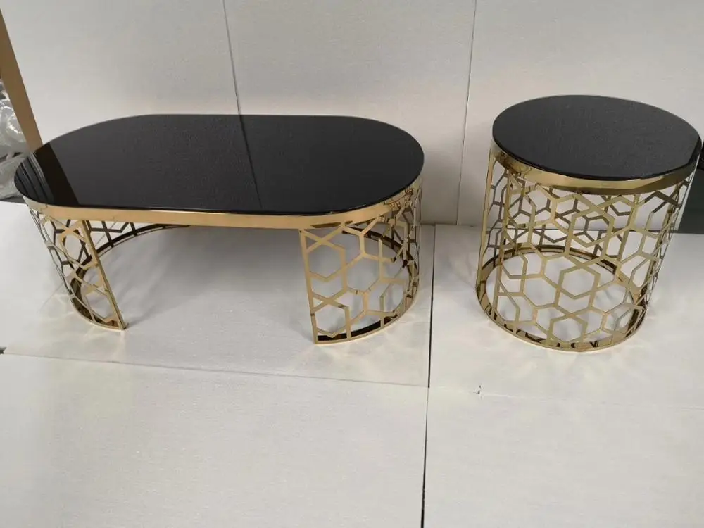 stainless steel modern smart luxury round marble coffee table