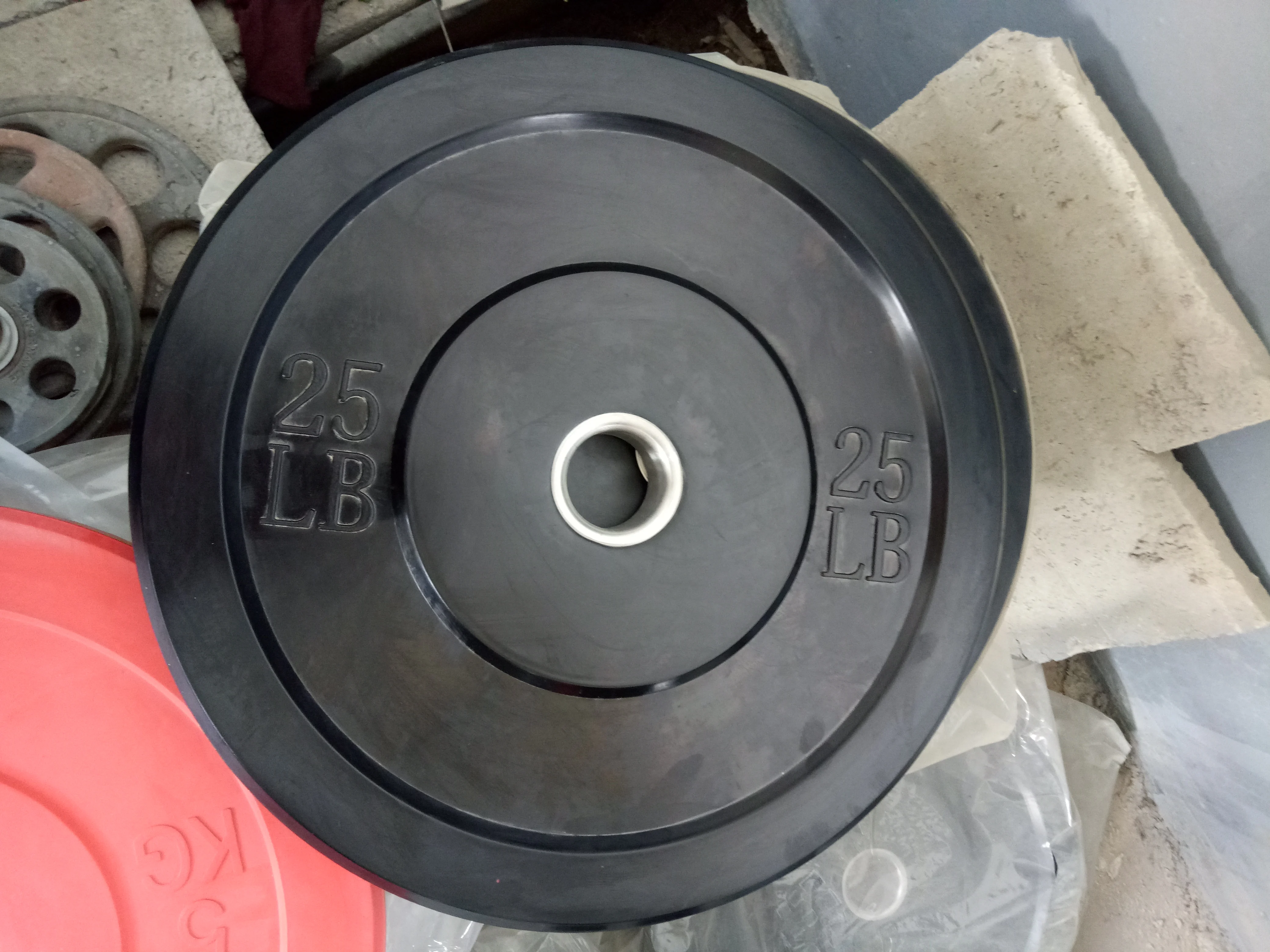 Gym equipment high quality black rubber bumper weight plates barbell plates 5kg -25kg 10lb-55lb