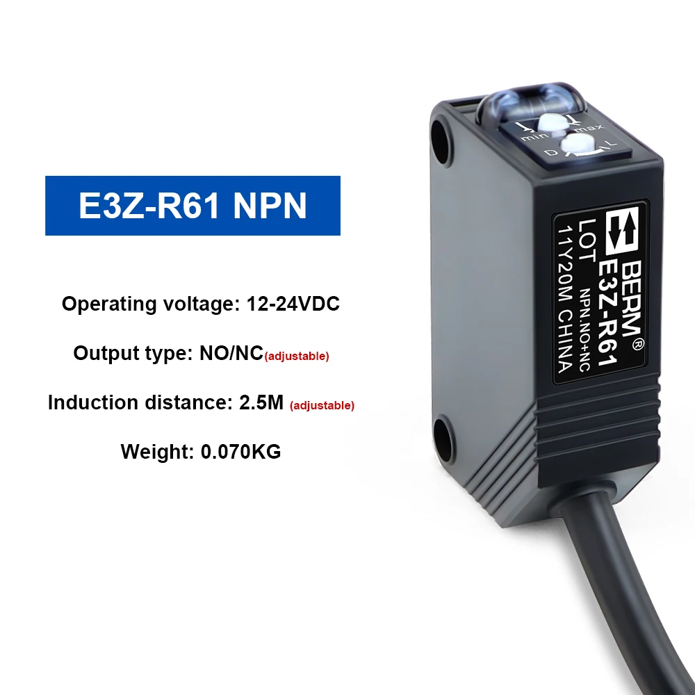 Specular reflector type photoelectric switch E3Z-R61 NPN 2.5m distance adjustable with reflector sensor