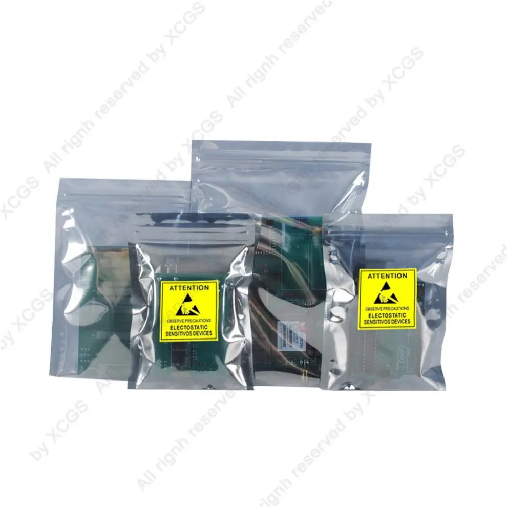 Self Seal Antistatic Bag With Attention Printed Custom Print Anti Static ESD Shielding Electronic Packaging
