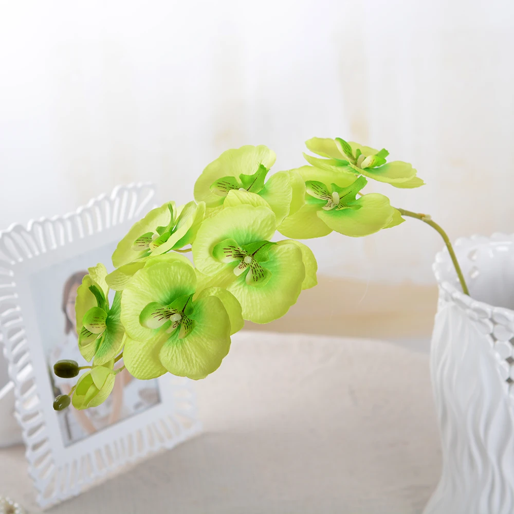 High Quality 8 Head Orchid Plants Large Faux Flower Garland Silk Wedding Wholesale Artificial Flowers For Factory Direct