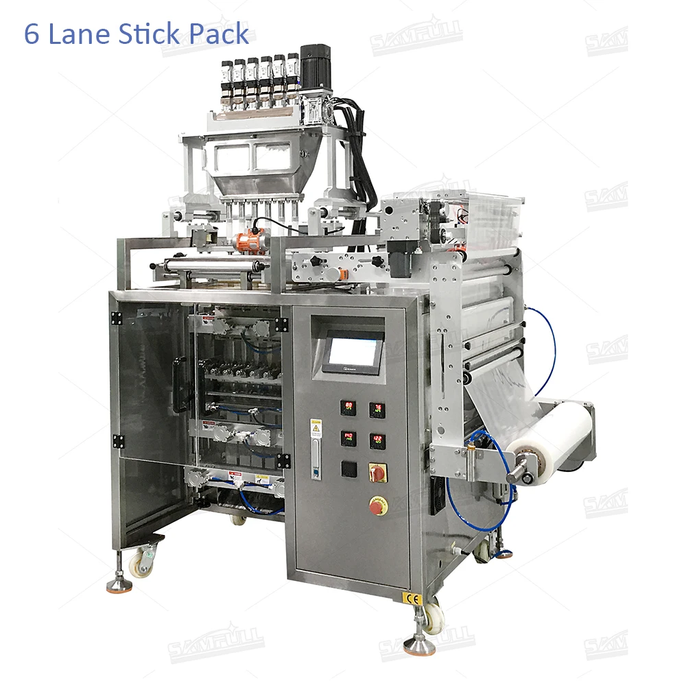 Automatic 4 side seal sachet packing machine for protein powder multi lane packing bagging machine for drink fruit powder
