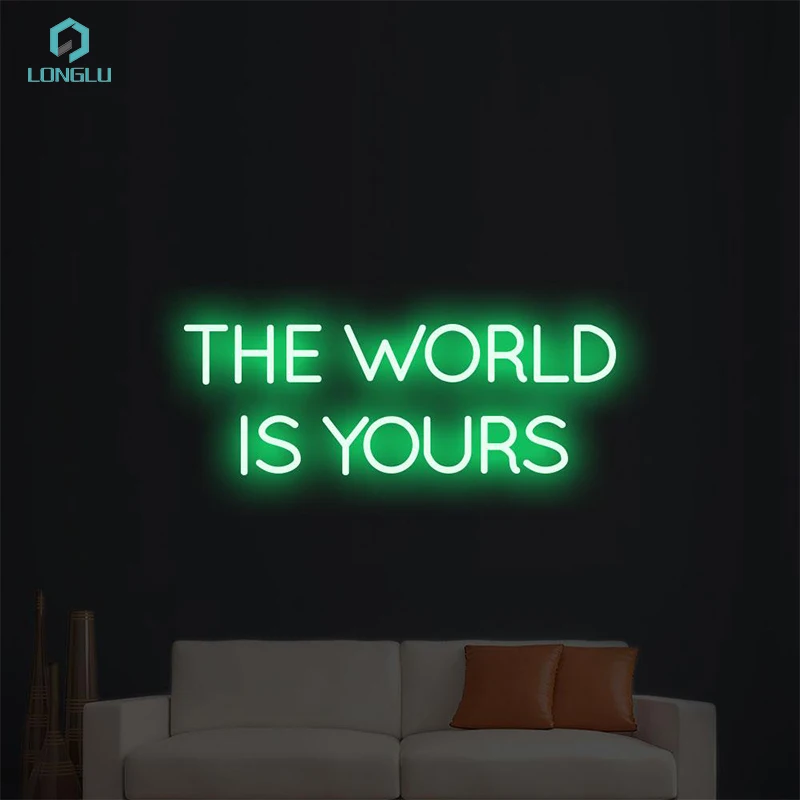 the world is yours Drop shipping Advertising led logo sign for shop neon sign